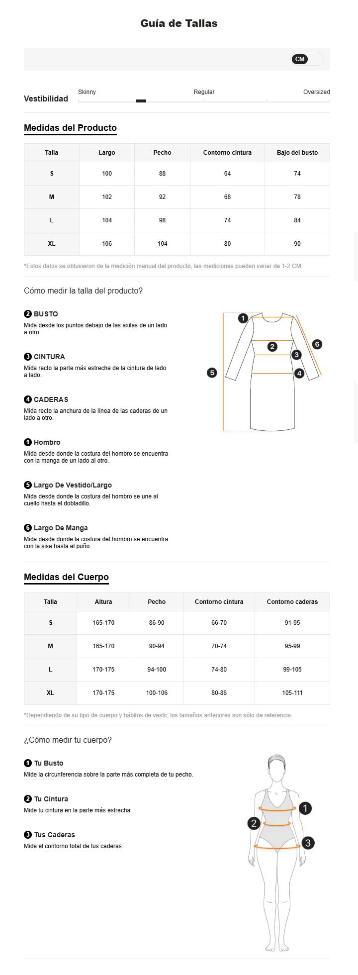 Guía de tallas