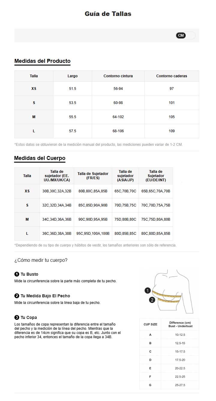 Guía de tallas